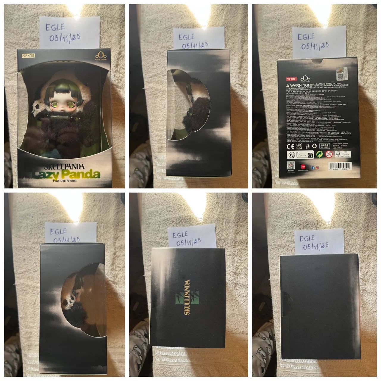 Popmart pingente de bolsa Skullpanda Lazy Panda Labubu