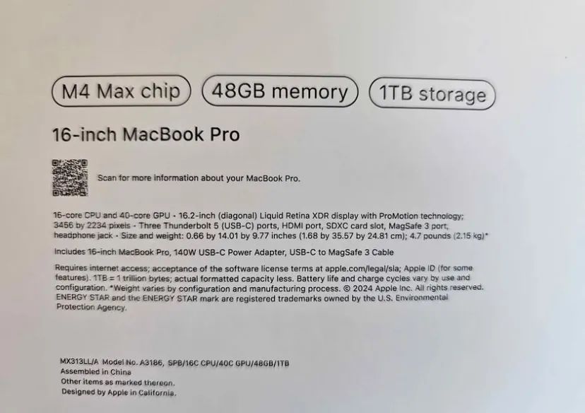 MACBOOK PRO 16.2|1TBSSD|48GB|M4MAX - Foto 2