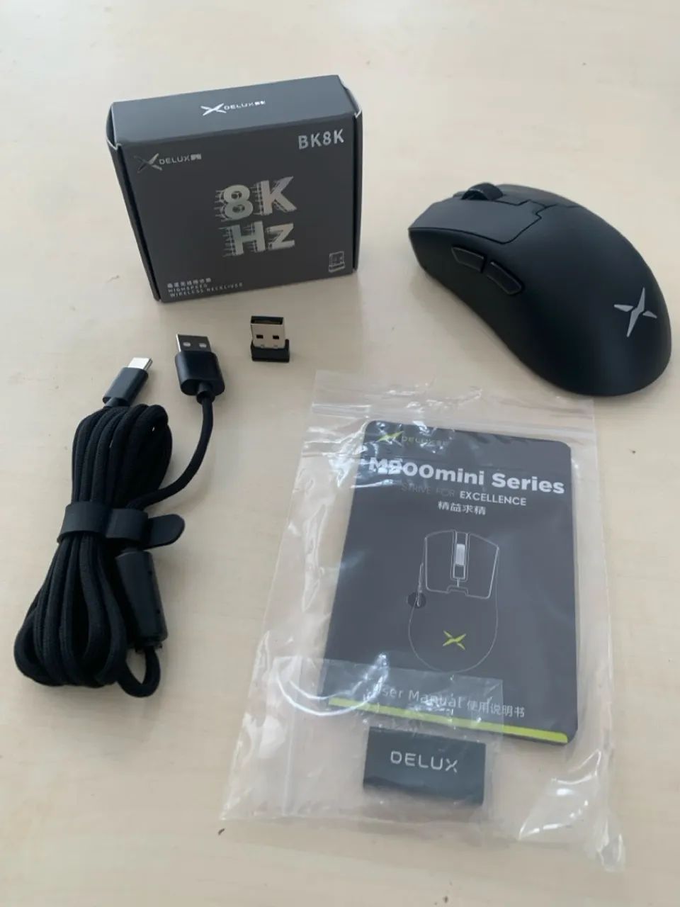Promoção Delux M900 Pro Mini 8K Polling Rate PAW3395 Wireless Novo ...