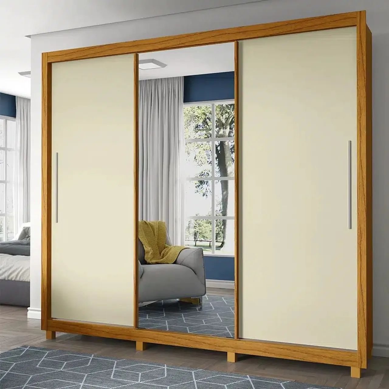 Guarda-roupa 100% mdf com 3 portas e espelho  - Foto 5