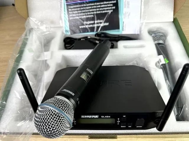 Microfone Shure sem fio duplo Profissional GLXD24 - Novo em estoque 