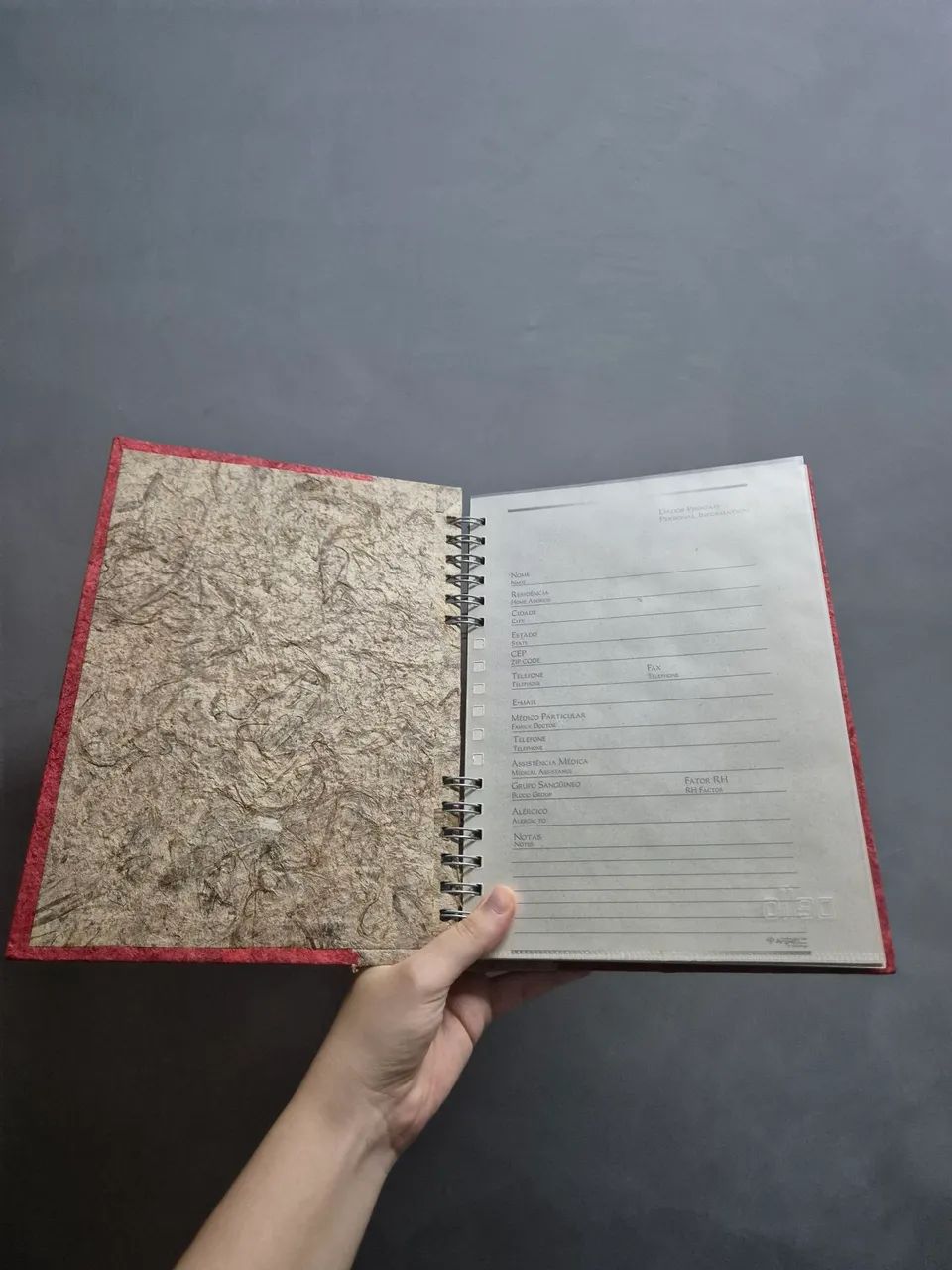 Caderno artesanal em papel reciclado capa dura - Foto 2