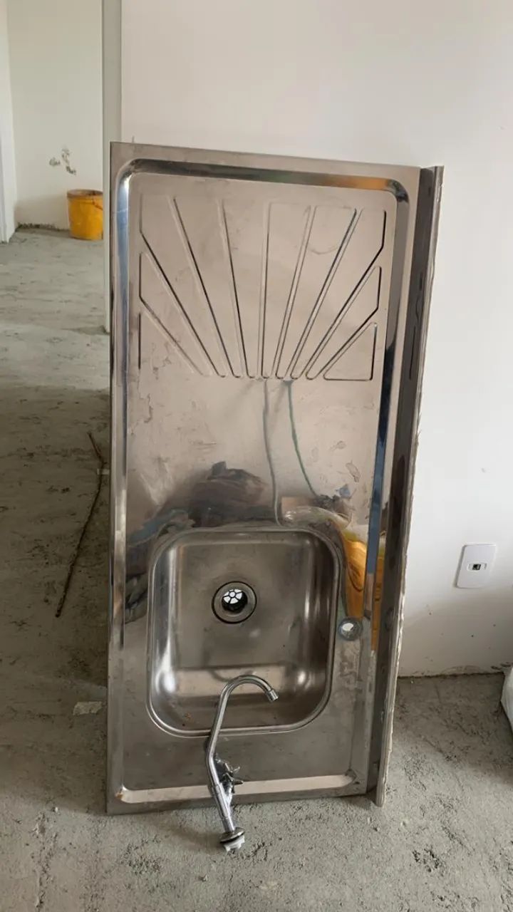 Pia inox 120x54 com torneira
