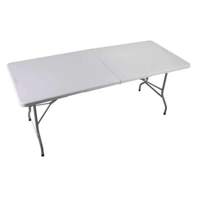 Mesa Plástica Dobrável Retangular 180cm Branca Vonder - Foto 2