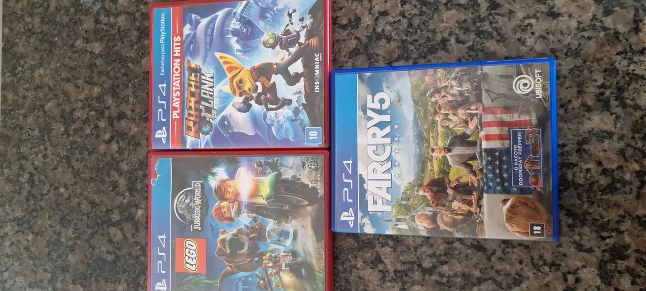Jogos PS4 - Far Cry 5, Ratchet & Clank, LEGO Jurassic World