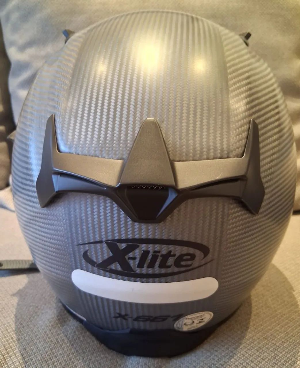 Capacete X-Lite X-661 Extreme Titan-Tech Puro Flat Titanium N-Com tam. 60- Preto - Foto 4