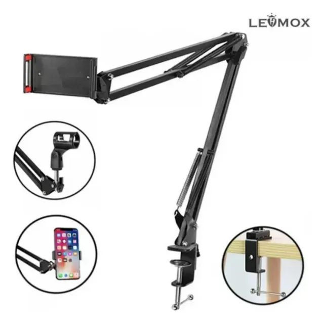 Suporte Articulado De Mesa Para Microfone e celular - Lehmox  - Foto 4