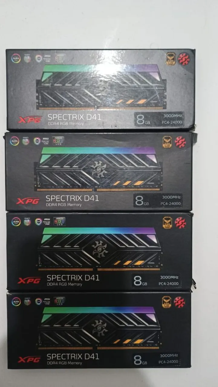 Memória RAM XPG Spectrix D41 8GB DDR4 3000MHz RGB