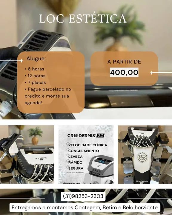 Aluguel diária Criolipólise 