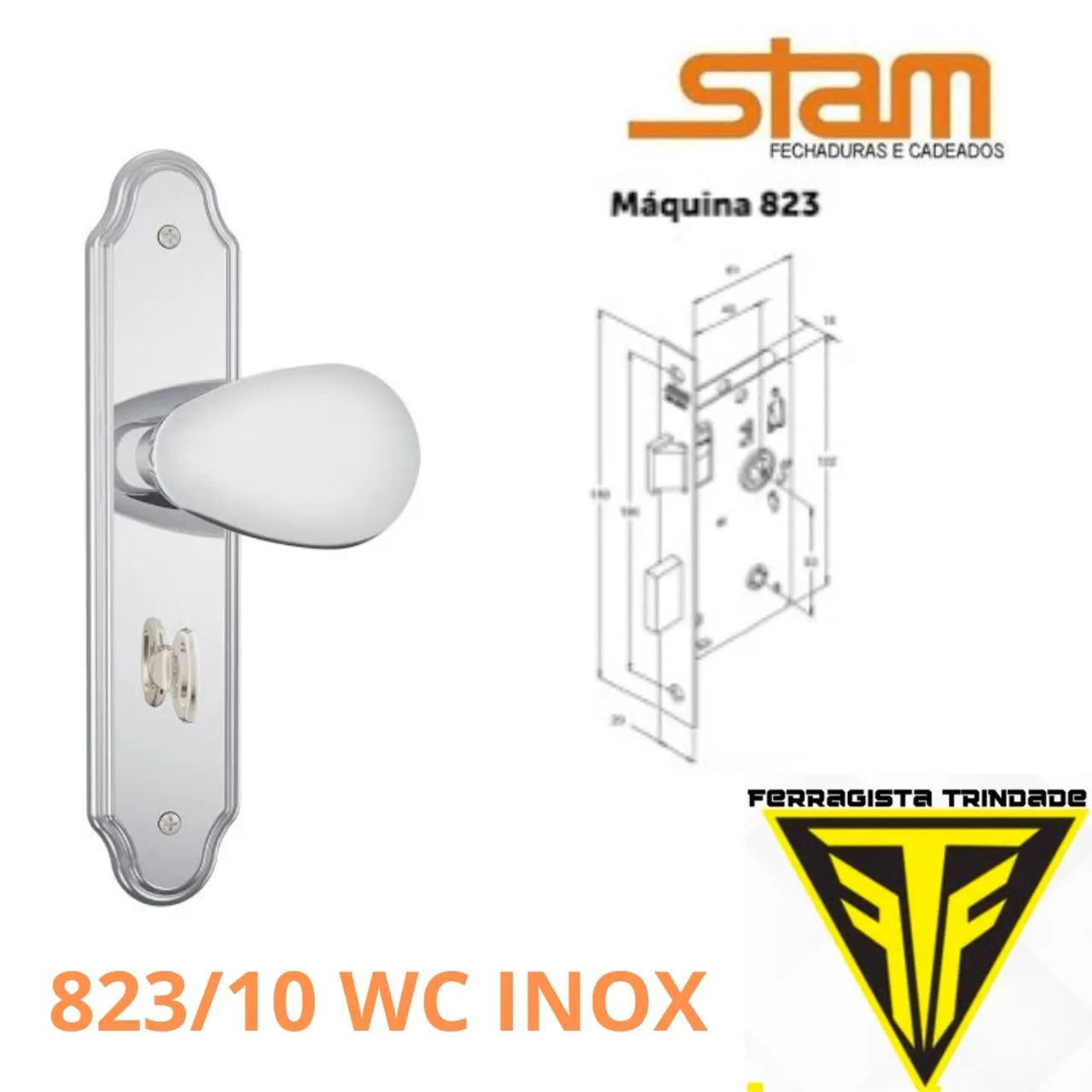 Fechadura Stam 823/10 WC Inox