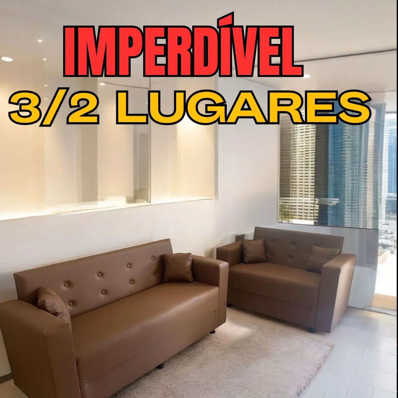 CONJUNTO de SOFÁS 3/2 lugares + BRINDE! - Foto 2