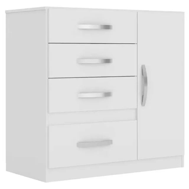 Cômoda Off White com 4 Gavetas e 1 Porta  DIVIDIMOS EM ATÉ 10X SEM JUROS