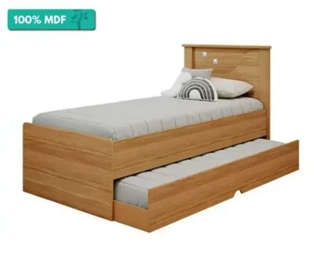 Cama Modelo Bibox para Colchões Tamanho Solteiro Bianca - Foto 3