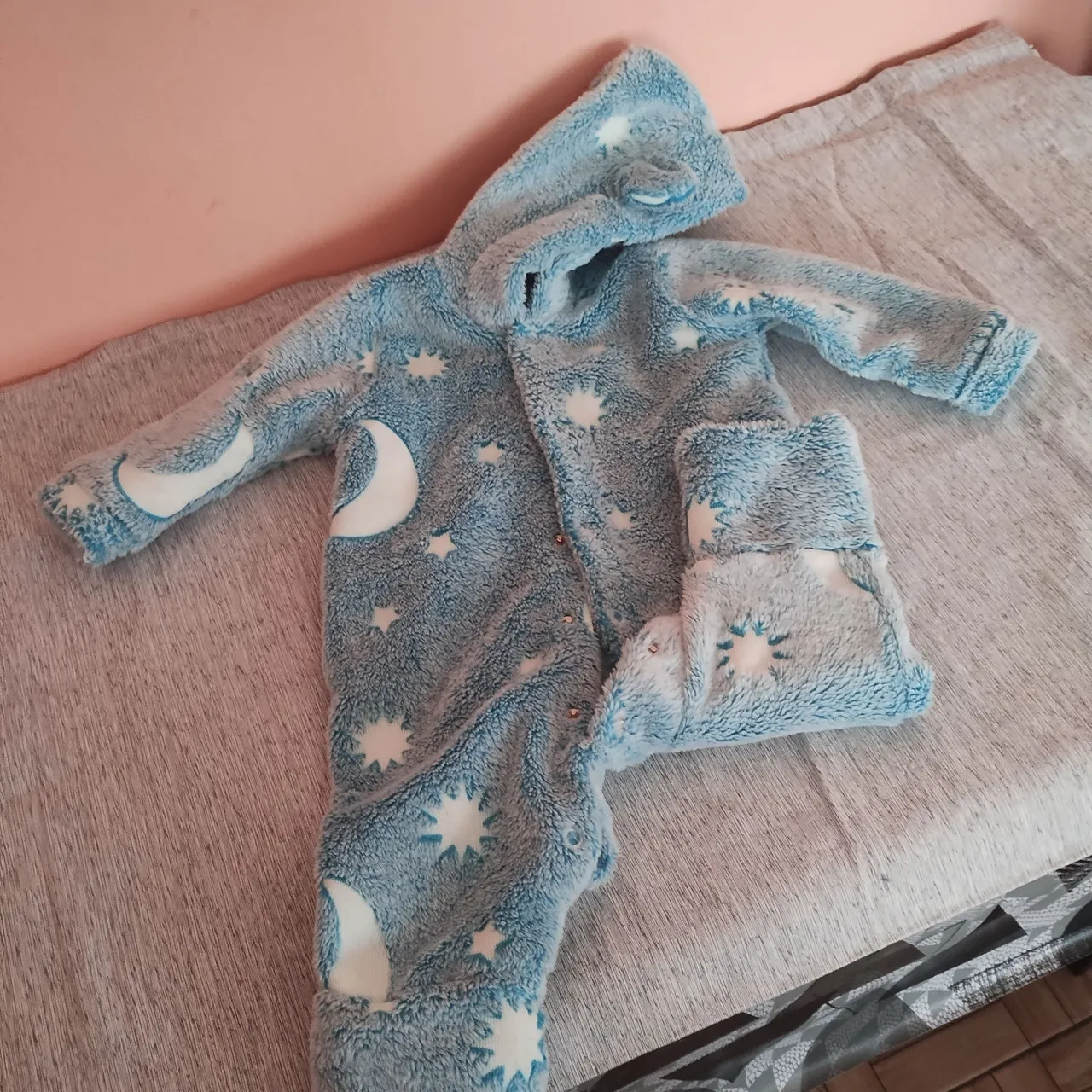 Macacão de Bebê Estrelado Azul