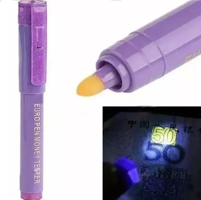 caneta detectora de nota falsa myc-02 tomate- roxo - Foto 2