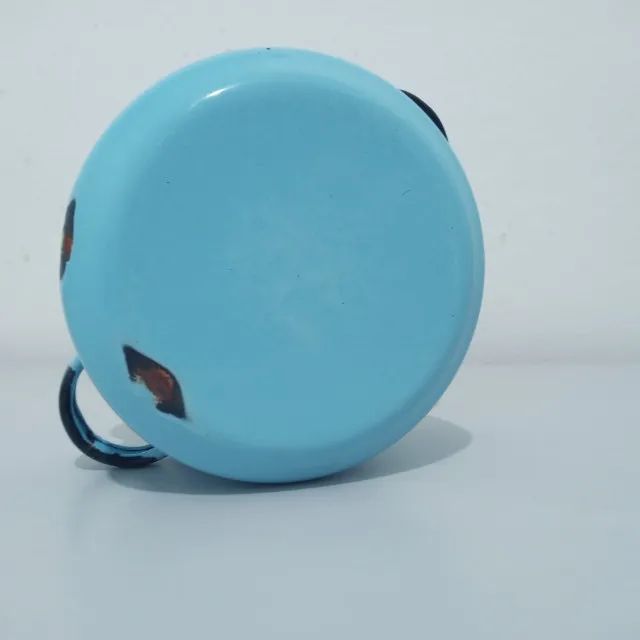 Antiga Mini Panela  em Metal Esmaltada     linda peça Vintage Pop Arte do Russo .  Linda p - Foto 6