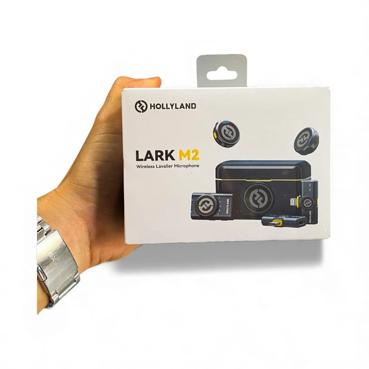 MICROFONE LAPELA HOLLYLAND LARK M2 DUPLO 3 EM 1 USB-C, LIGHTNING E CÂMERA 