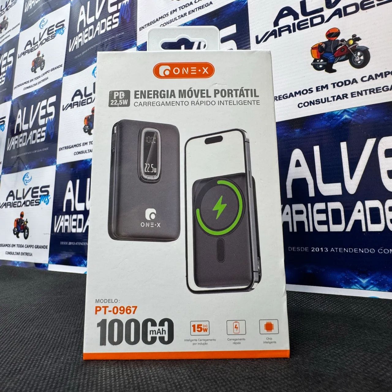 Carregador Portátil turbo 22.5W Power Bank 10000mAh Com MagSafe PT-0967