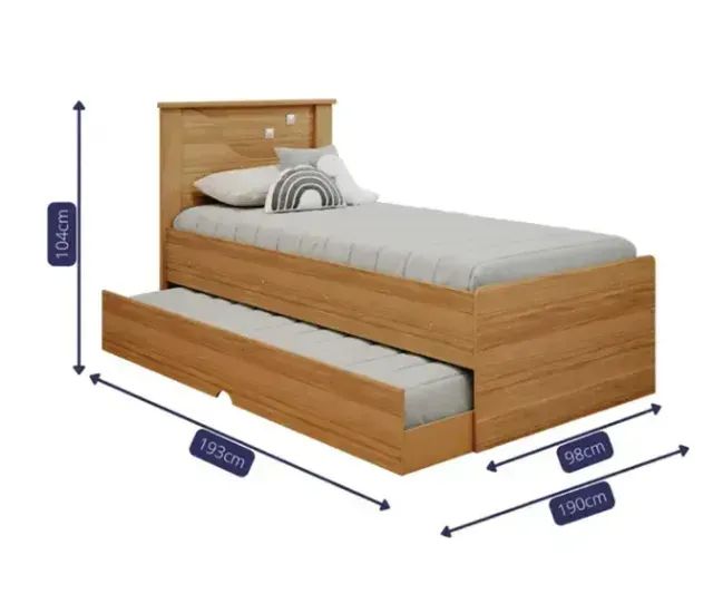 Cama Modelo Bibox para Colchões Tamanho Solteiro Bianca - Foto 2