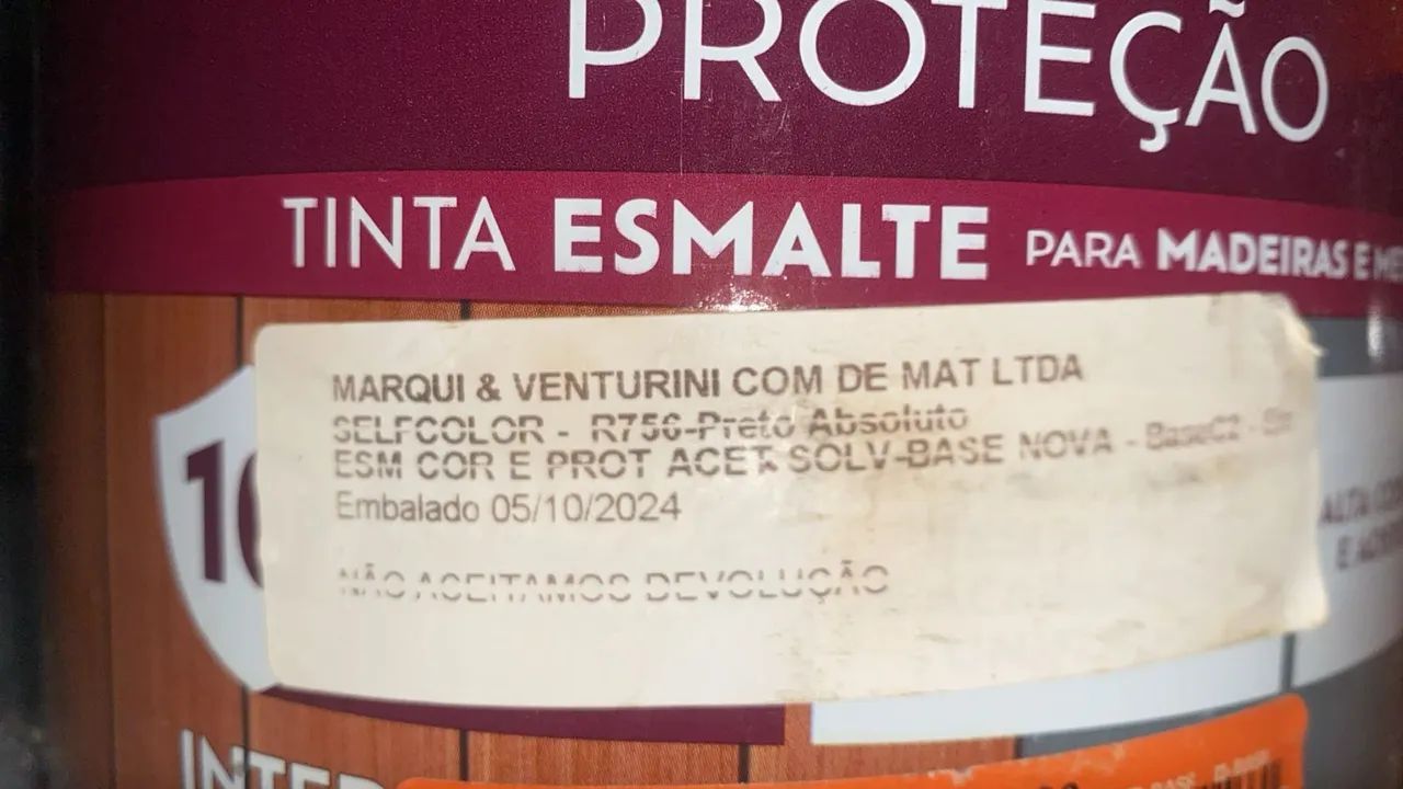 Tinta Esmalte na cor - Preta - Galao 3,600 Litro - Foto 4