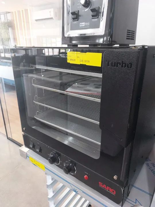 Forno turbo elétrico com 4 assadeiras novo pronta entrega 