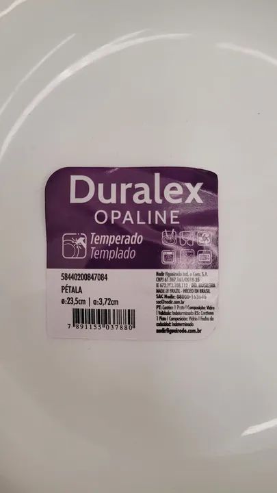 Jogo de Pratos Duralex Opaline 23,5cm - 12 Peças - Foto 2