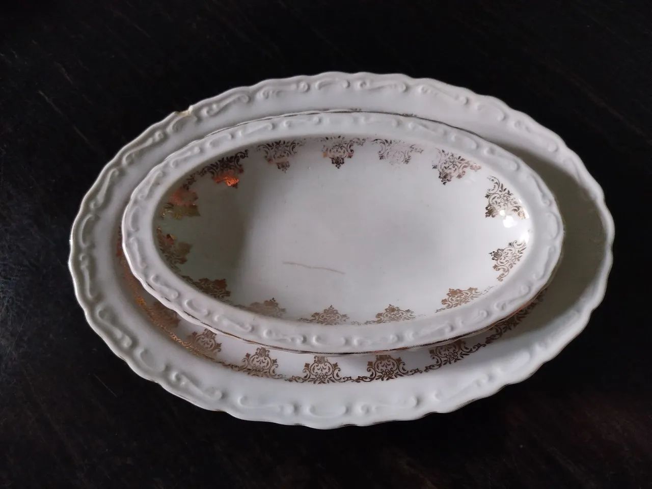Duas travessas antigas de porcelana  (Maua) - Madein Brazil 