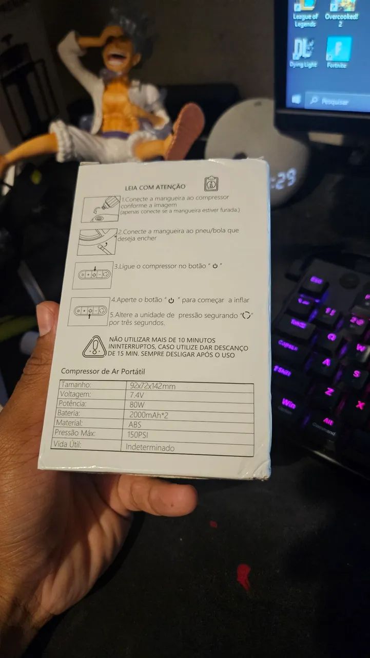 Compressor/bomba de ar para veículos, bolas e brinquedos - Foto 4