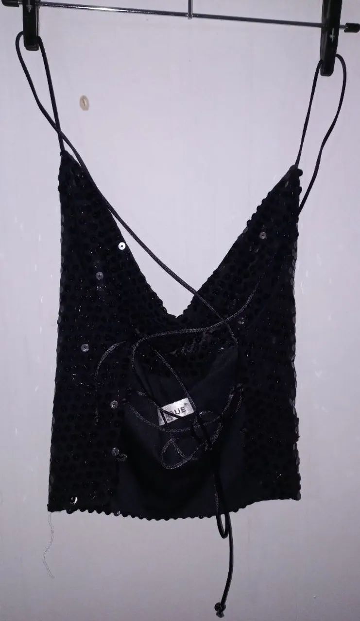 Top de paetês preto - Foto 2