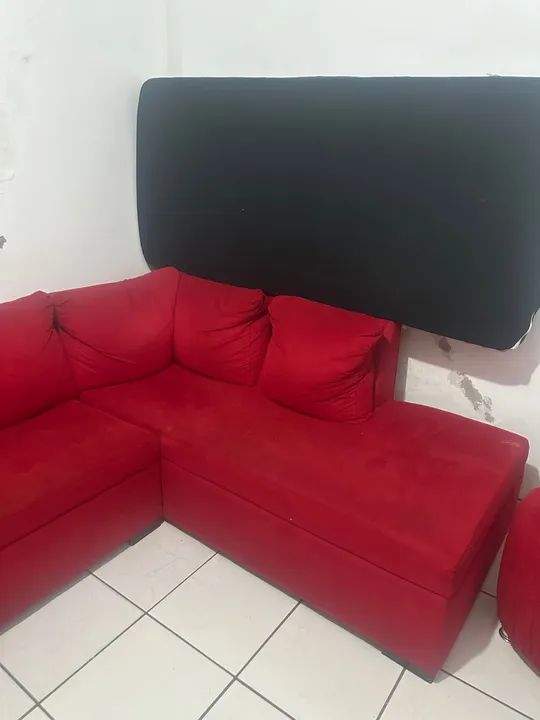 Sofá de Canto Vermelho64254009904002122