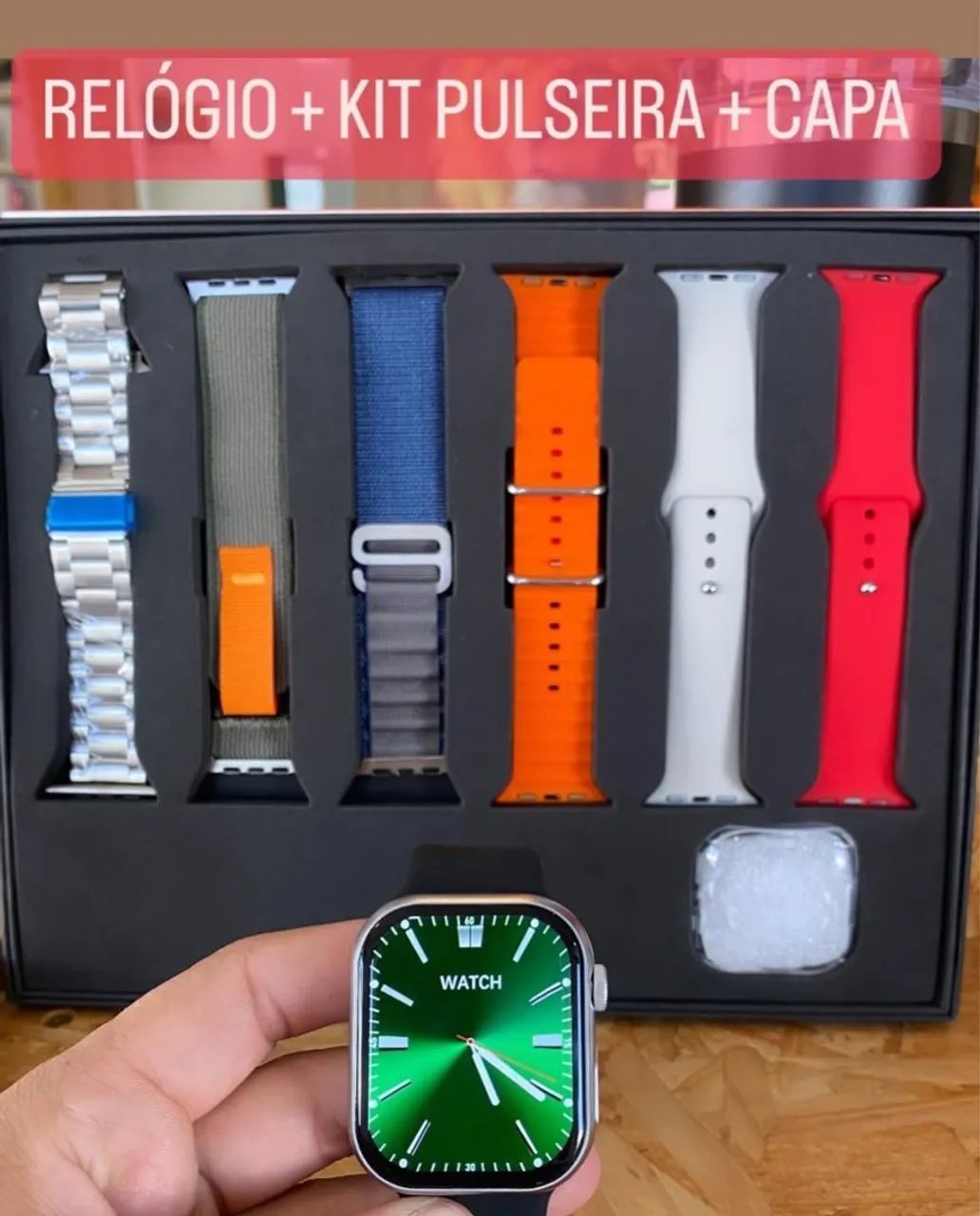 Smartwatch + Kit Pulseiras + Capa Entregamos 