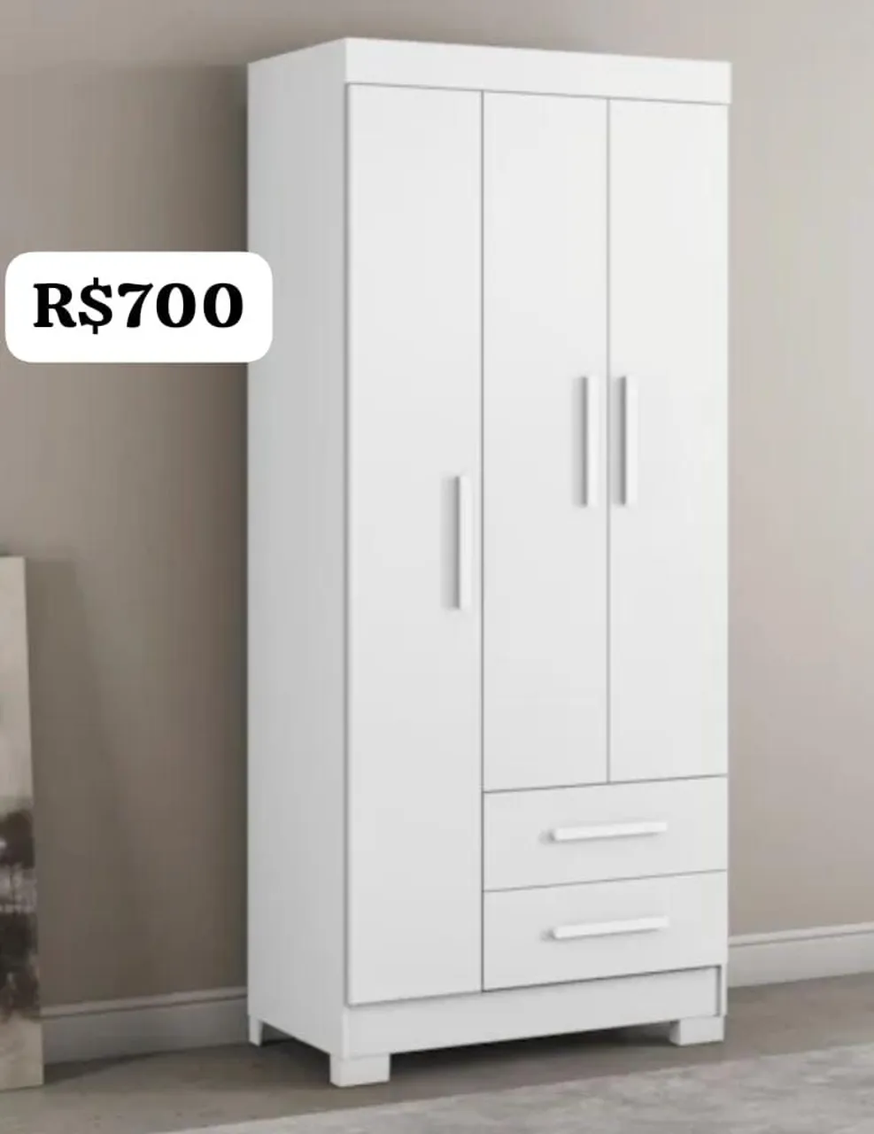 Guarda-Roupa 3 Portas Branco
