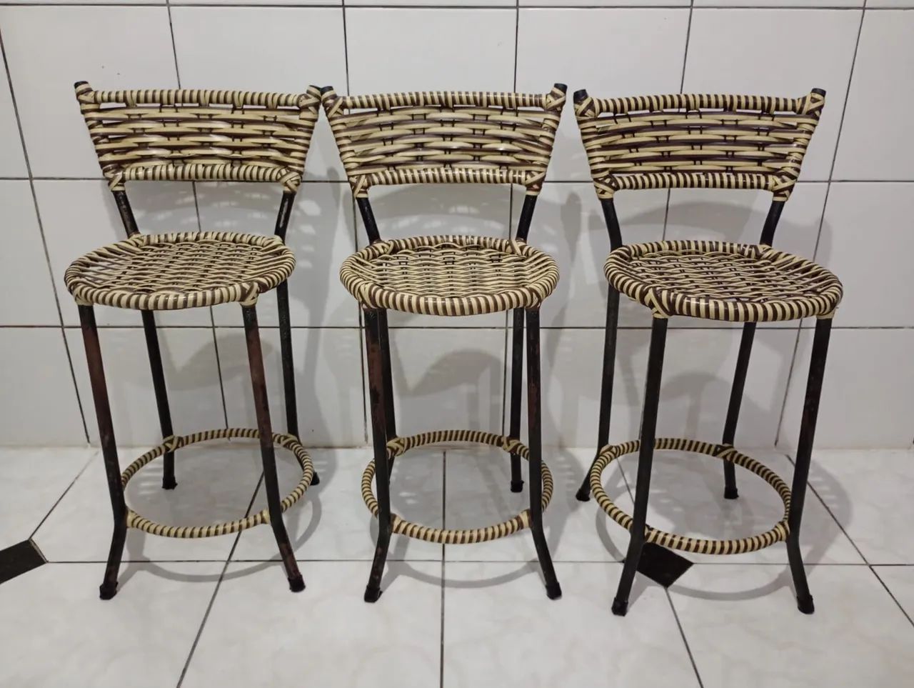 Banquetas Altas de Ferro com Fibra - Foto 4