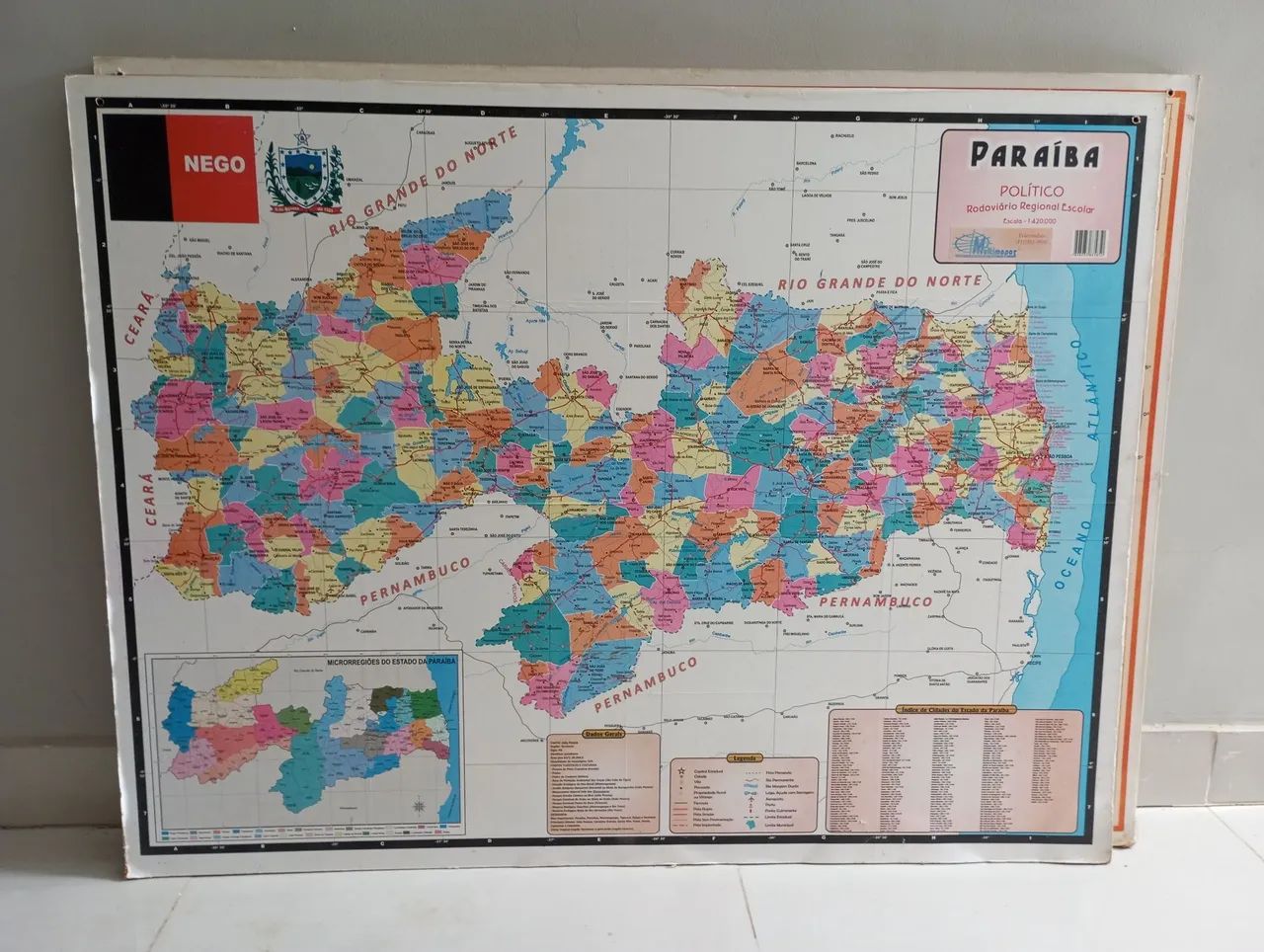 Quadro do mapa da Paraíba 
