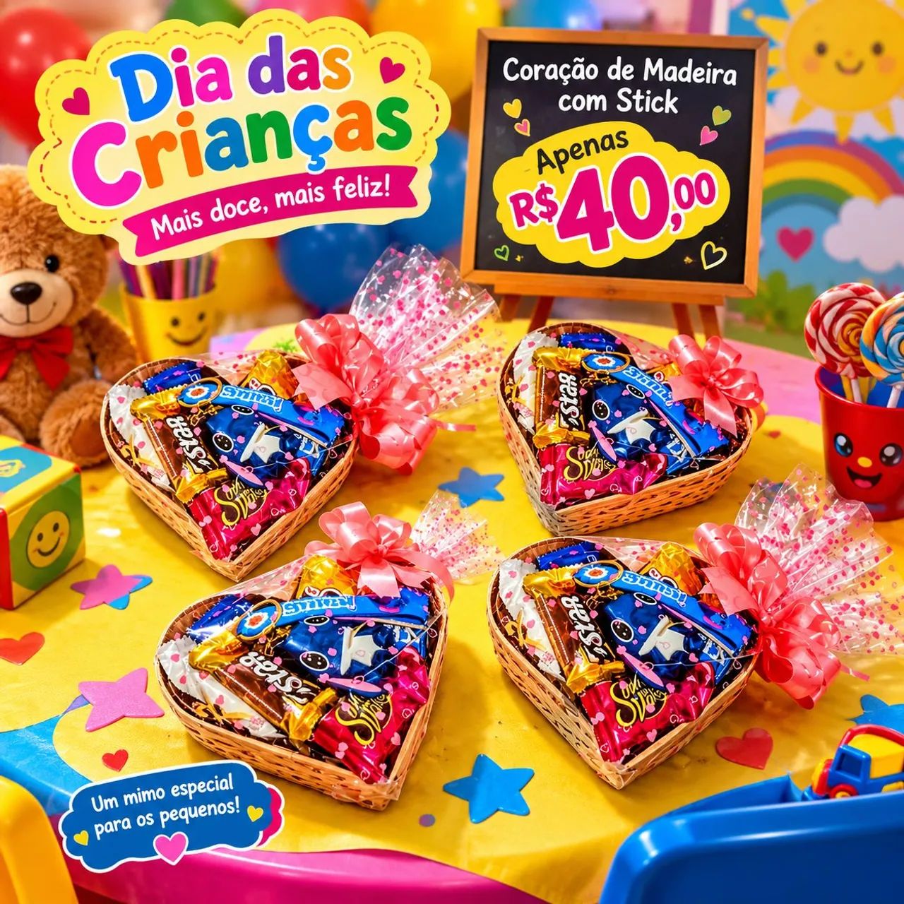 Cesta PP coração stic