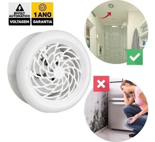Exaustor Para Cozinha Industrial Residencial 25cm Bivolt - Cor Branco - Baixo Ruido