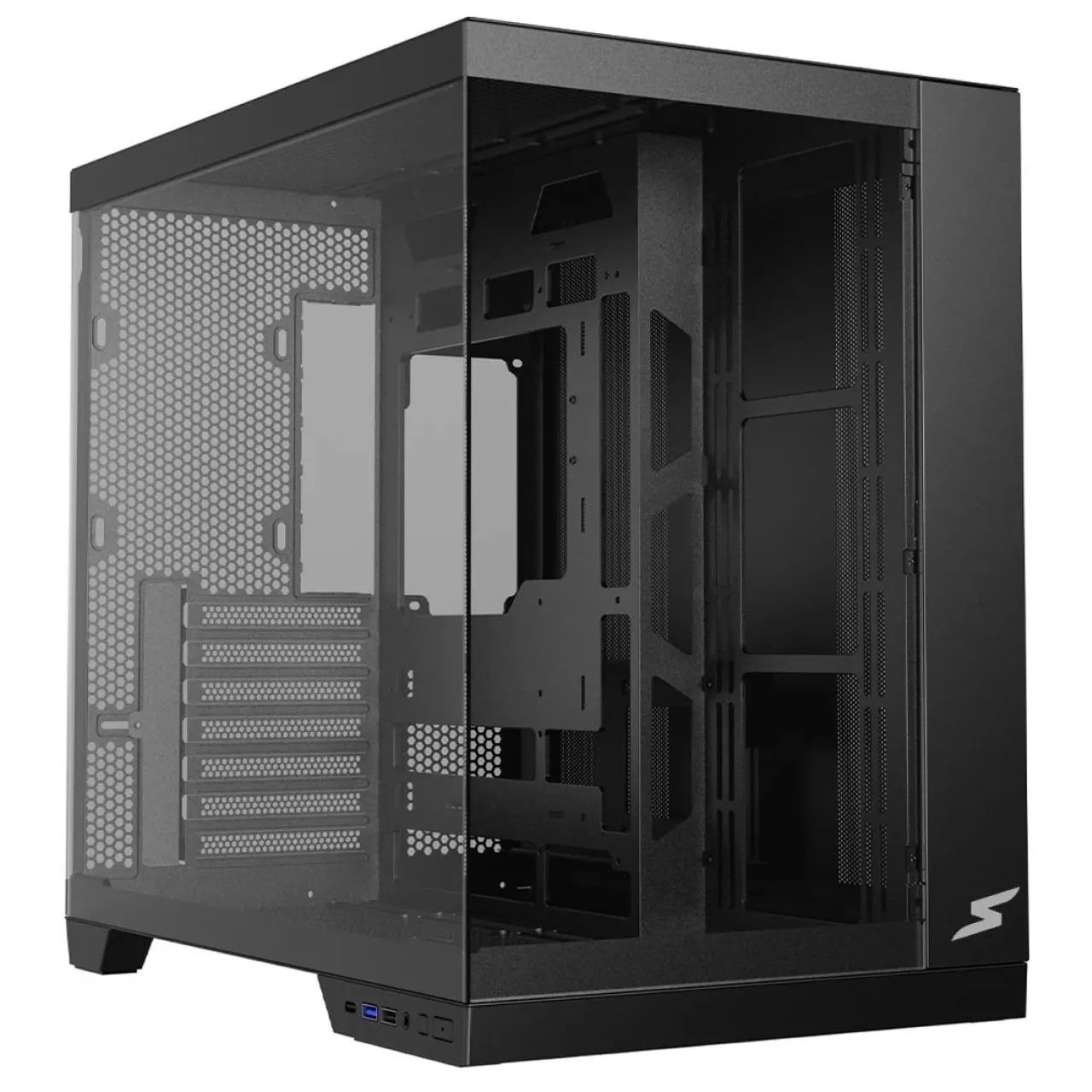 Gabinete SuperFrame Vhagar, Mid Tower, Vidro Temperado, ATX, Preto, Sem Fan CAIXA ABERTA
