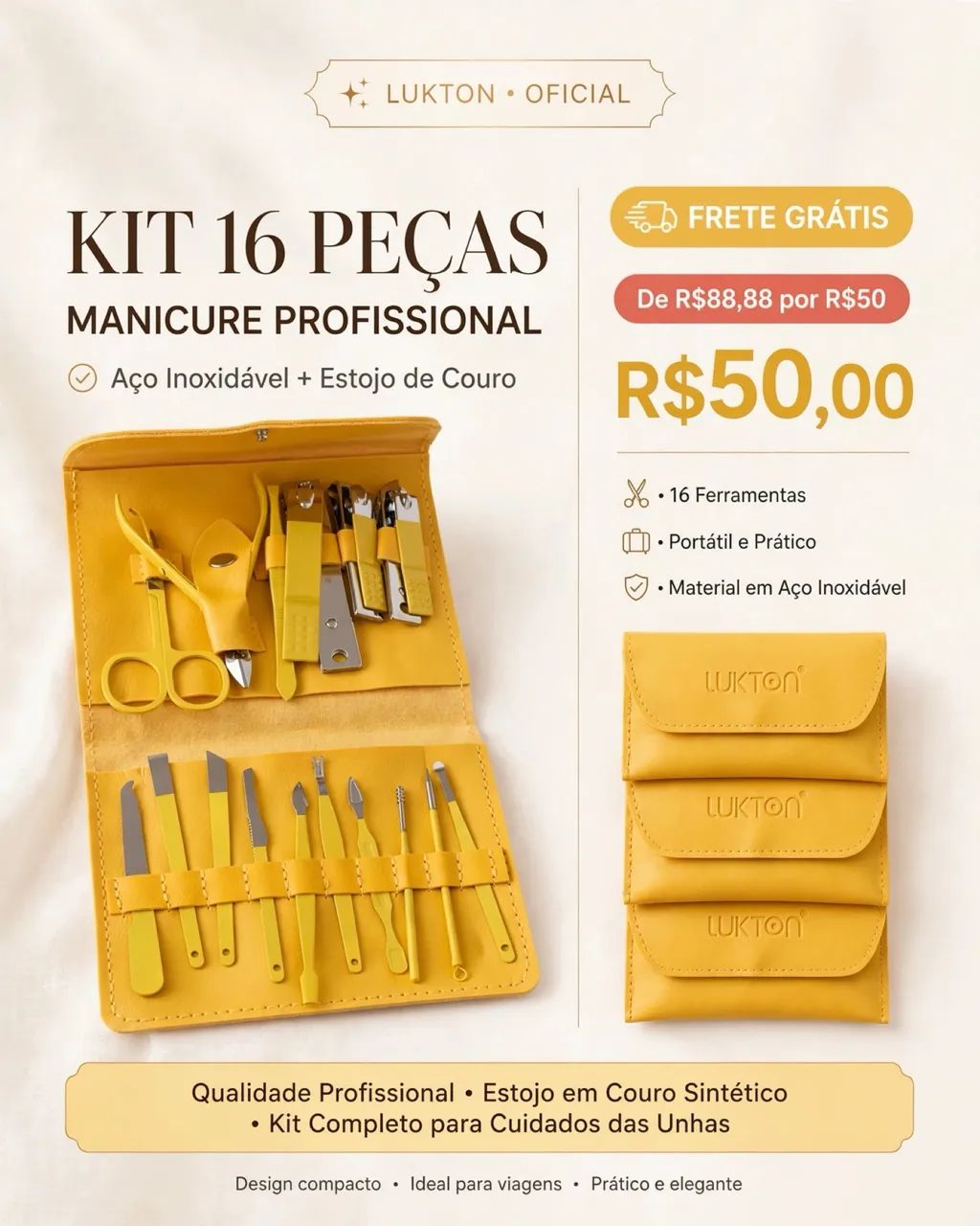 KIT MANICURE PROFISSIONAL 16 PEÇAS  - Foto 4