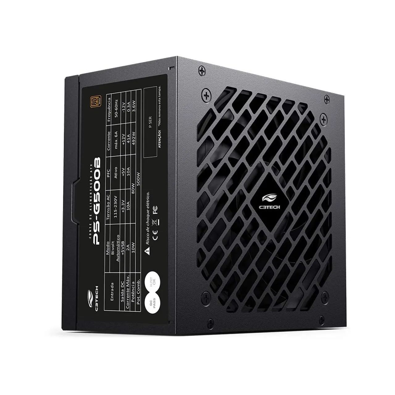 Fonte Gamer ATX 500W Real 80Plus Bronze C3Tech<br> - Foto 4