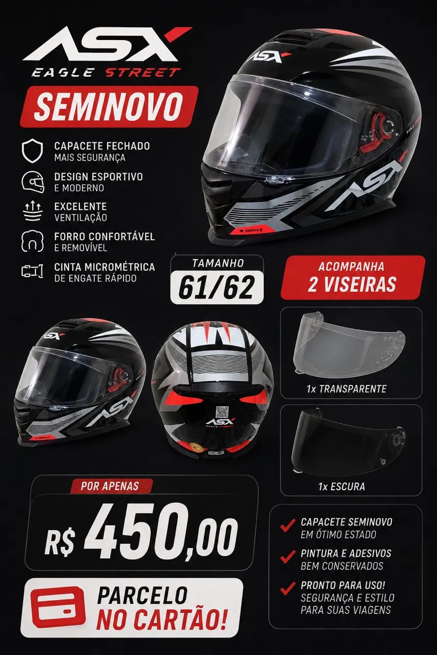 Capacete para moto ASX