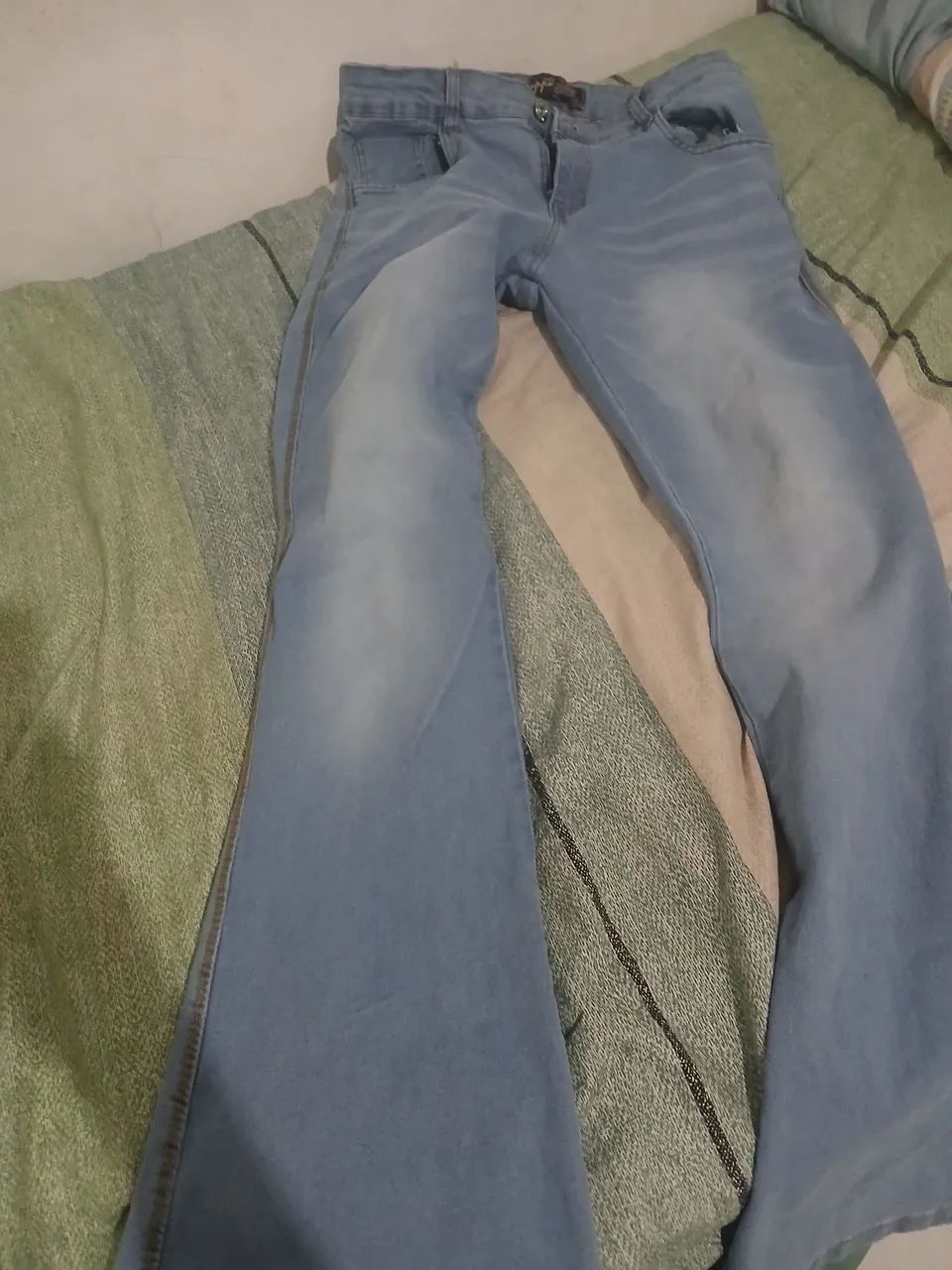 Calça flare masculina azul - Foto 2