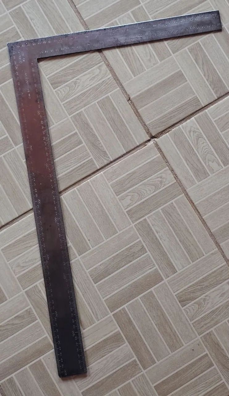 Esquadro de aço 24" Stanley 45 600 mede em milímetros e polegadas carpinteiro pedreiro - Foto 3