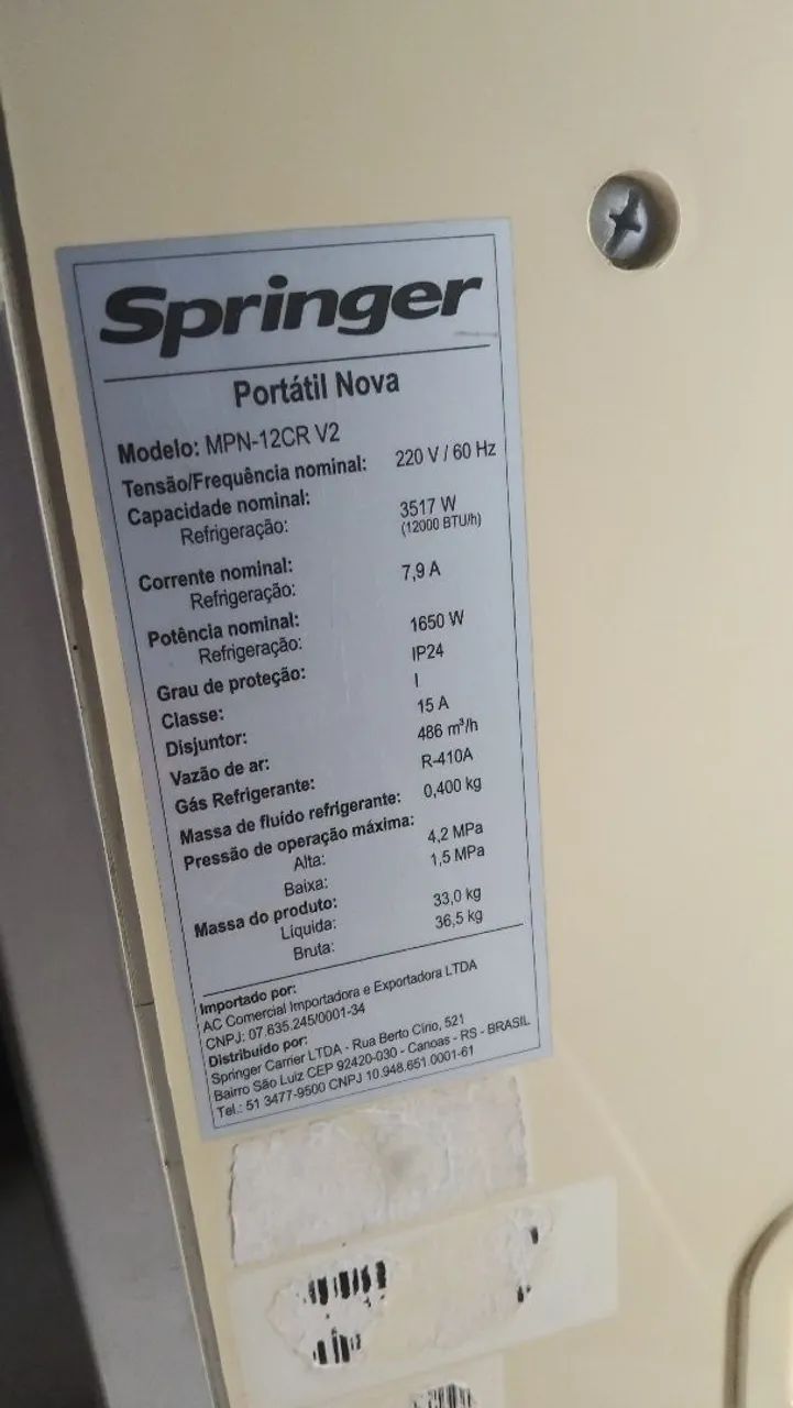 AR CONDICIONADO PORTÁTIL SPRINGER - Foto 2