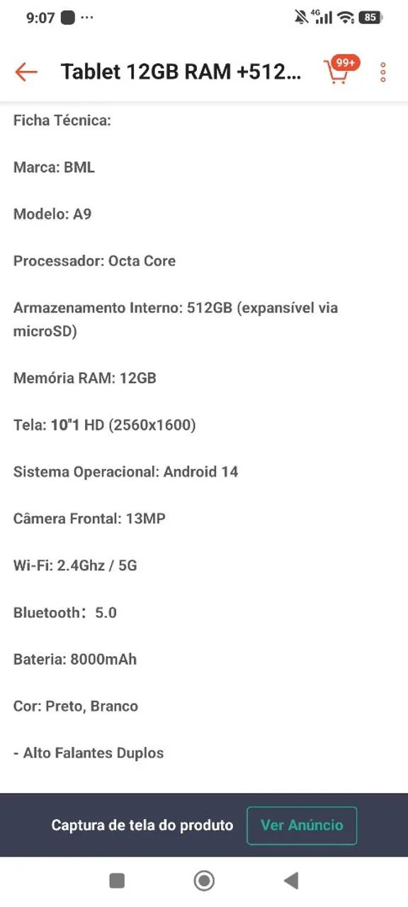 TABLET BML COM ACESSÓRIOS  - Foto 5