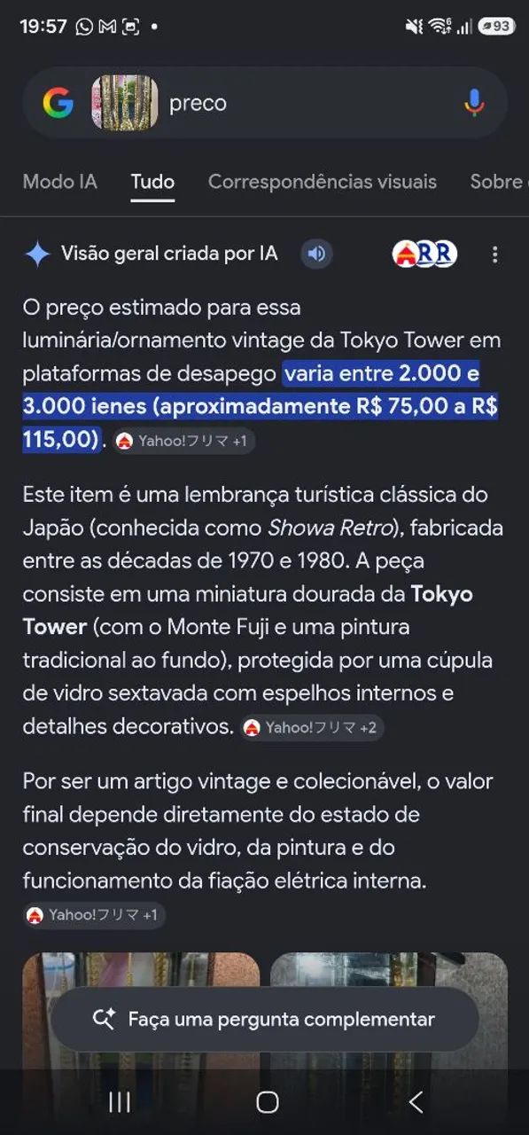 Miniatura dourada da Tokyo Tower - Foto 3