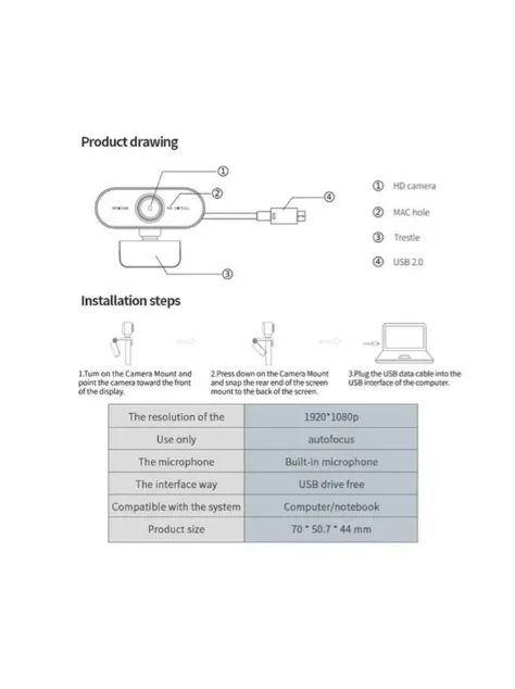 WEB CAM FULL HD 1080P COM MICROFONE USB  - Foto 4