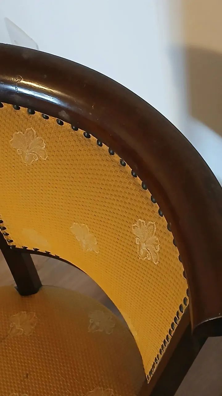 Cadeira Estilo Biedermeier Clássica com Encosto de Gôndola em Madeira - Foto 5