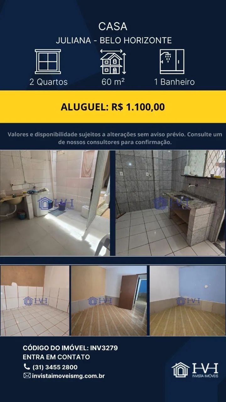 Casa 2 quartos Juliana Locação