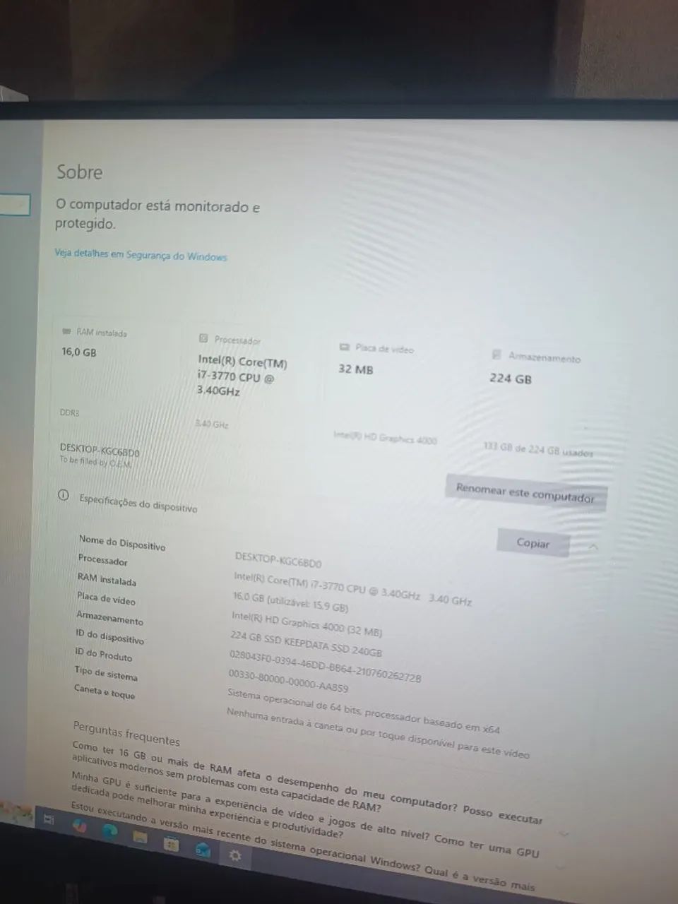 Computador 16GB Ram, I7-3770, SSD 224GB  - Foto 2