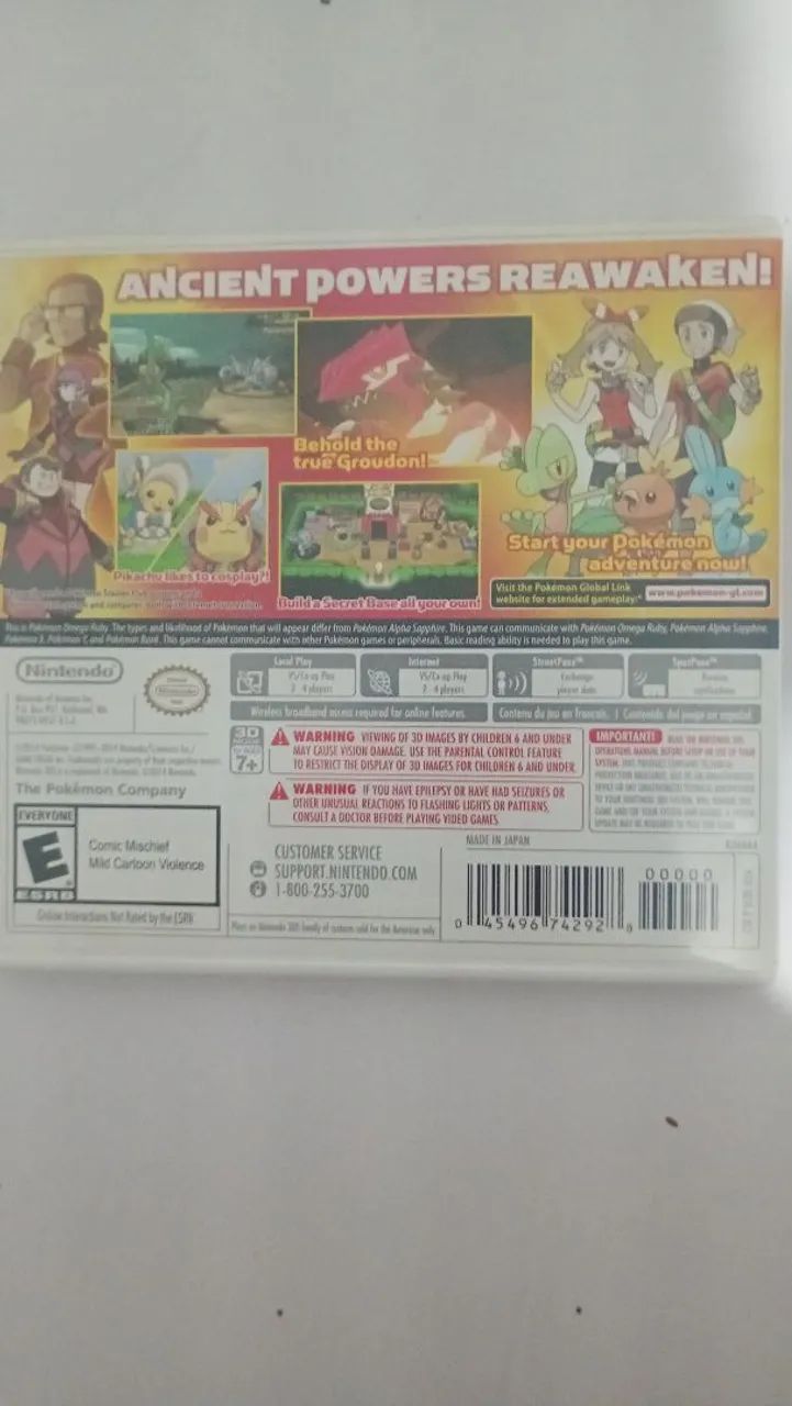Pokémon Omega Ruby Cib Completo 3ds Capa/luva Pt-br Original - Foto 4